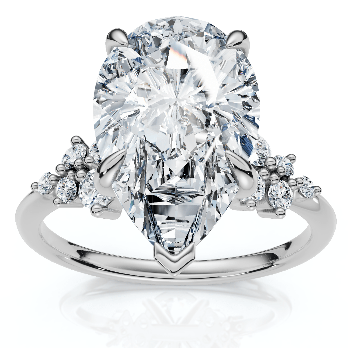 Certified 3 1/3Ct Pear Diamond Engagement Ring 14k Gold or Platinum Lab Grown