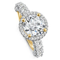 Certified 4.00Ct Diamond Engagement Ring 14k Gold Lab Grown (2 1/2Ct Center) Size: 7