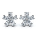 1 3/4Ct Diamond Pear Shape Flower Diamond Studs 14k Gold Earrings Lab Grown