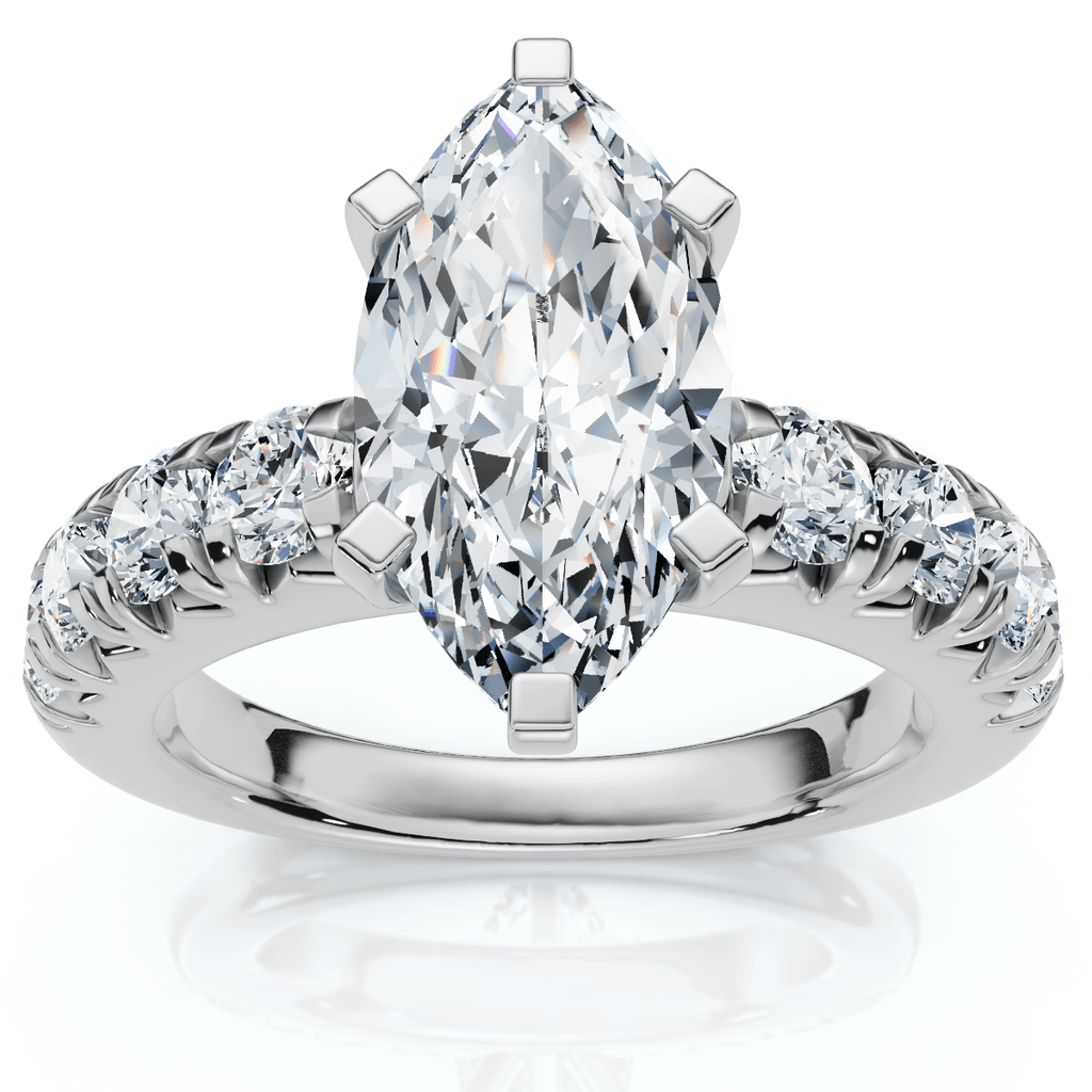Certified 2.80Ct Marquise Diamond Engagement Ring Gold Lab Grown