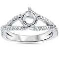 3/8ct 14K White Gold Diamond Engagement Ring Semi Mount Size Selectable