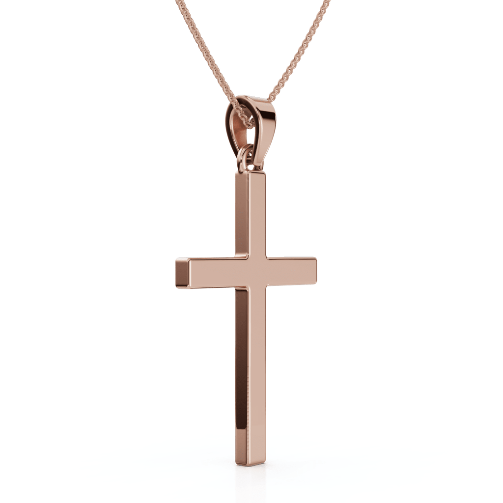 14k Gold Polished Cross Pendant Necklace & 18" 14k Chain