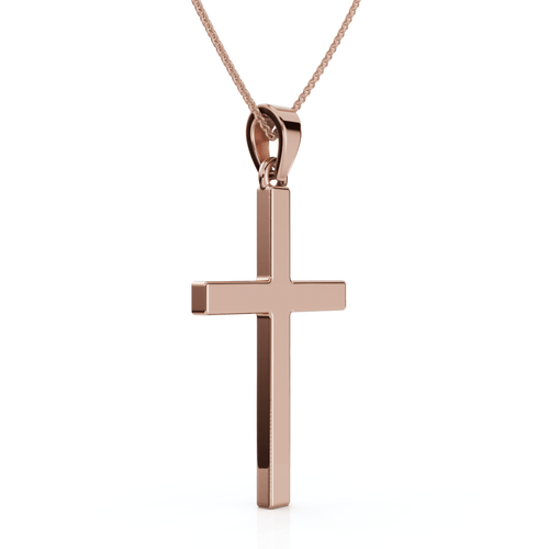 14k Gold Polished Cross Pendant Necklace & 18" 14k Chain