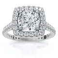 1 1/3Ct Round Halo Diamond Engagement Ring 14k Gold Lab Grown