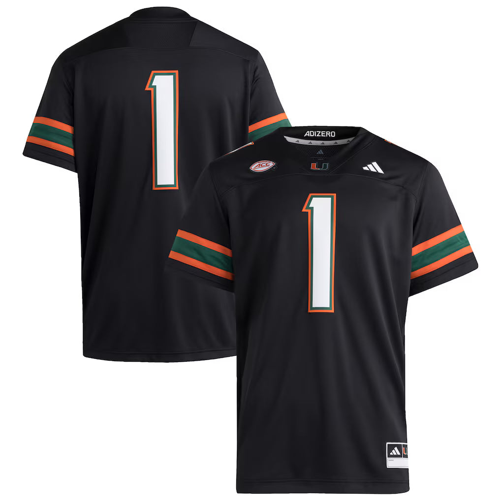 #1 Miami Hurricanes Premier Jersey - Black