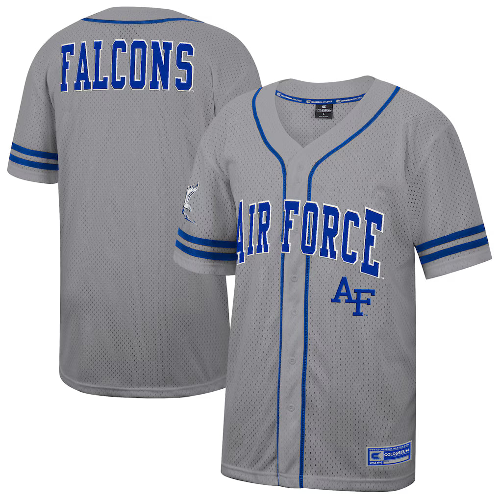 Air Force Falcons Colosseum Free Spirited Baseball Jersey - Gray
