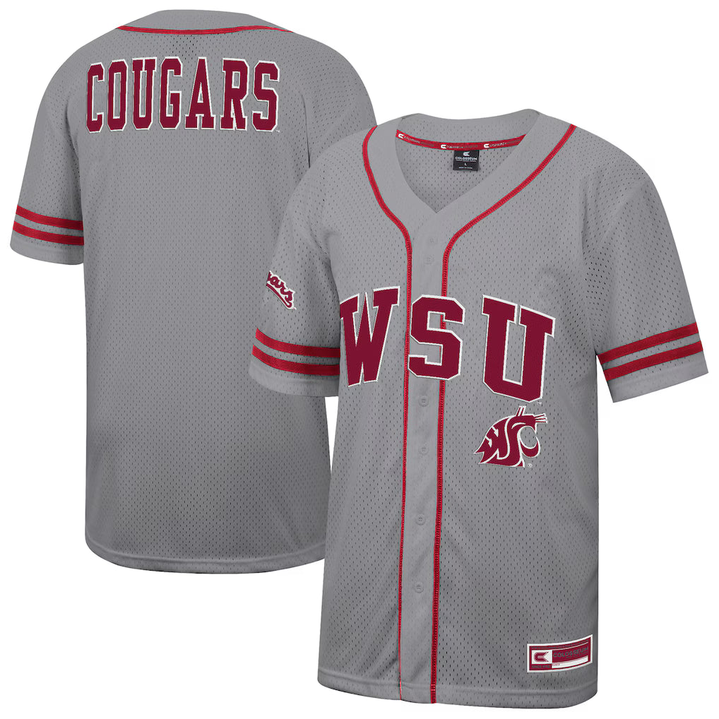 Washington State Cougars Colosseum Free Spirited Baseball Jersey - Gray