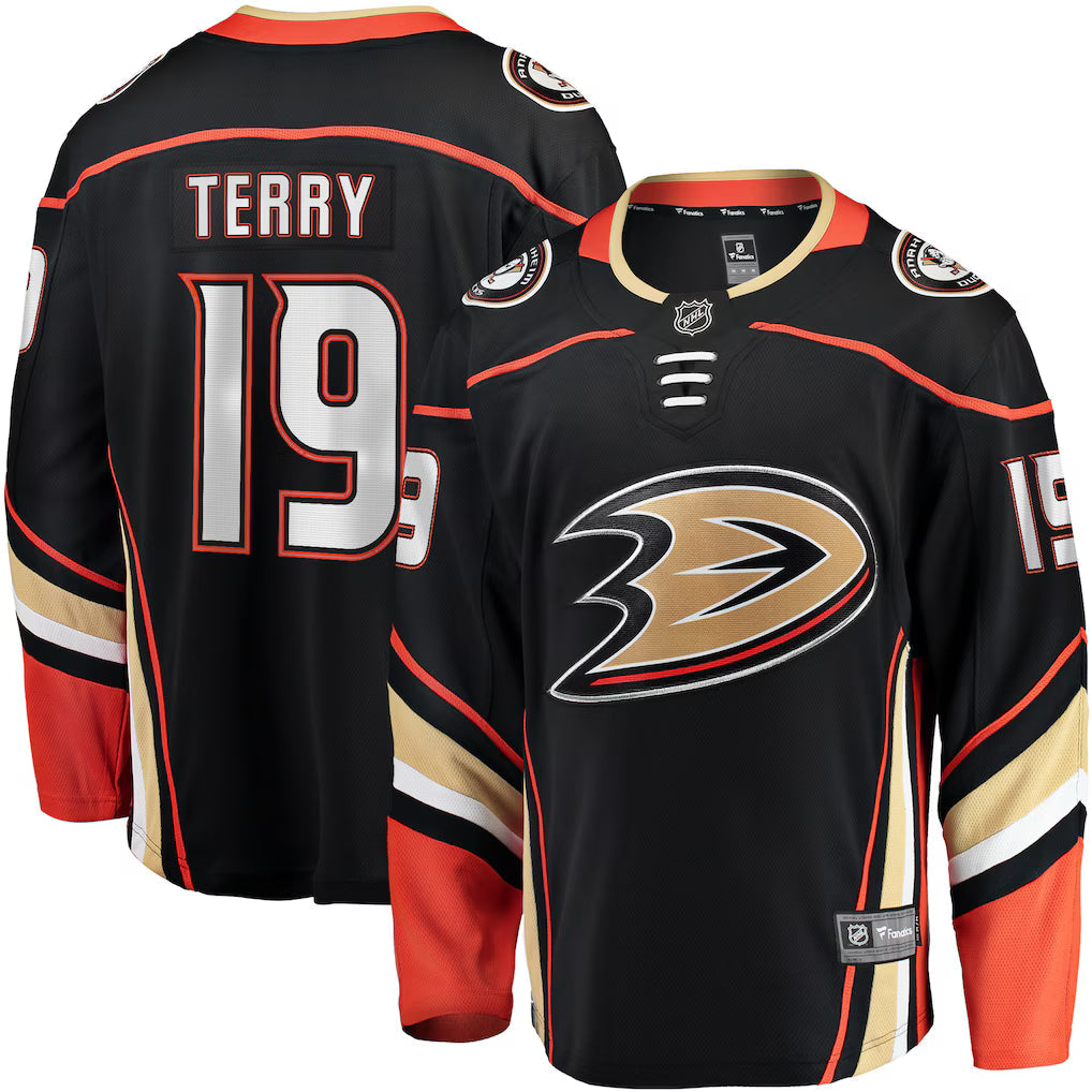 Troy Terry Anaheim Ducks Home Team Breakaway Player Jersey - Black