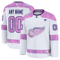 Detroit Red Wings 2026 Hockey Fights Cancer Custom Practice Jersey - White