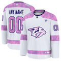 Nashville Predators 2026 Hockey Fights Cancer Custom Practice Jersey - White