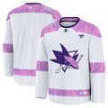 San Jose Sharks 2026 Hockey Fights Cancer Practice Jersey - White