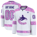 Vancouver Canucks Hockey Fights Cancer Custom Practice Jersey - White