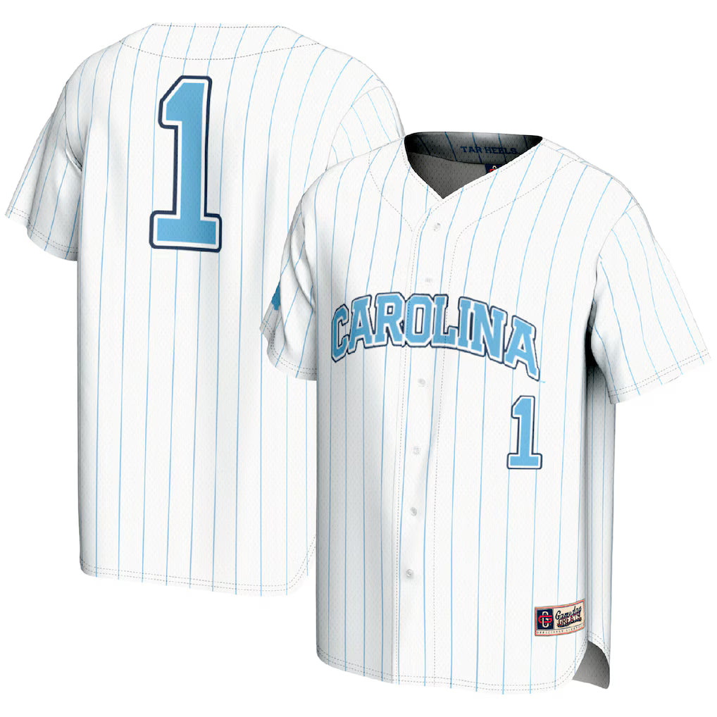 #1 North Carolina Tar Heels GameDay Greats Lightweight Baseball Fashion Jersey - White