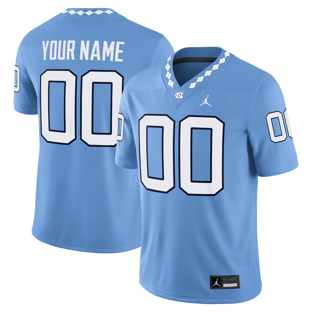 North Carolina Tar Heels Custom Game Jersey - Carolina Blue