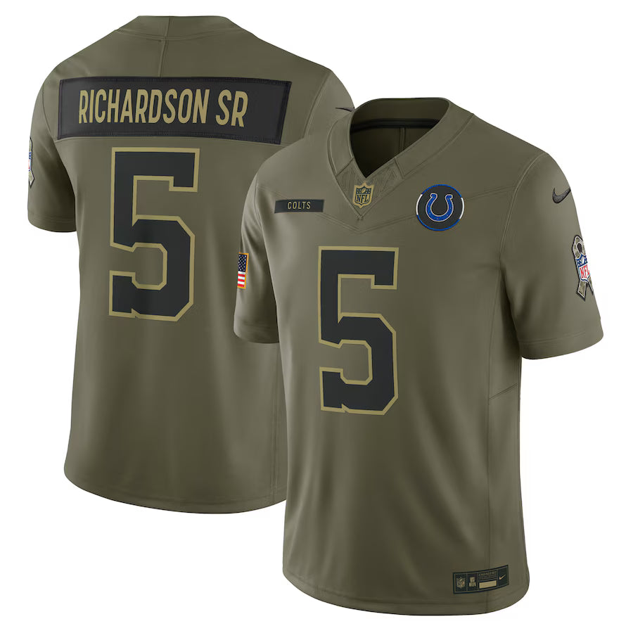 Anthony Richardson Sr. Indianapolis Colts 2025 Salute to Service Limited Jersey - Olive