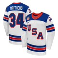 Men's Auston Matthews USA Hockey White 2026 Away Jersey