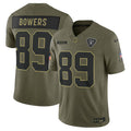 Brock Bowers Las Vegas Raiders 2025 Salute to Service Limited Jersey - Olive