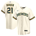Caleb Durbin Milwaukee Brewers Jersey - Cream