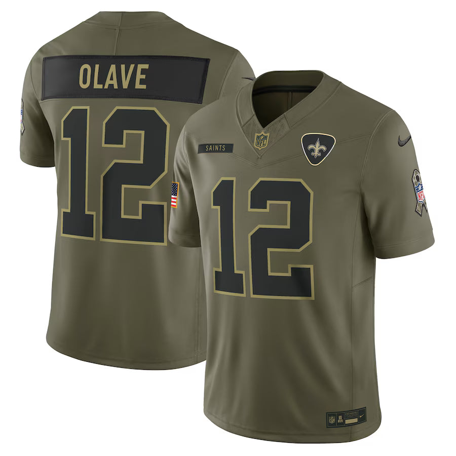 Chris Olave New Orleans Saints 2025 Salute to Service Limited Jersey - Olive