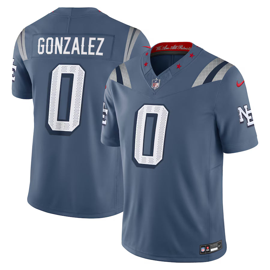 Christian Gonzalez New England Patriots 2025 Rivalries Collection Limited Jersey - Storm Blue