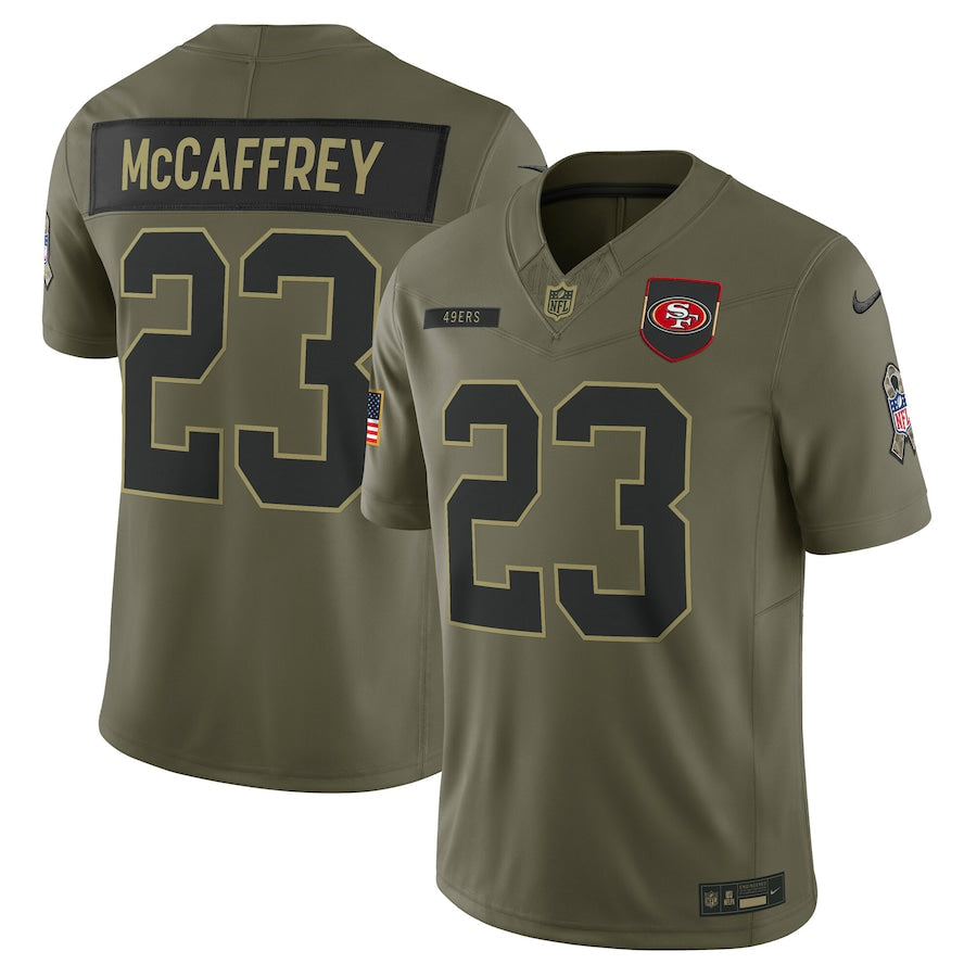Christian McCaffrey San Francisco 49ers 2025 Salute to Service Limited Jersey - Olive