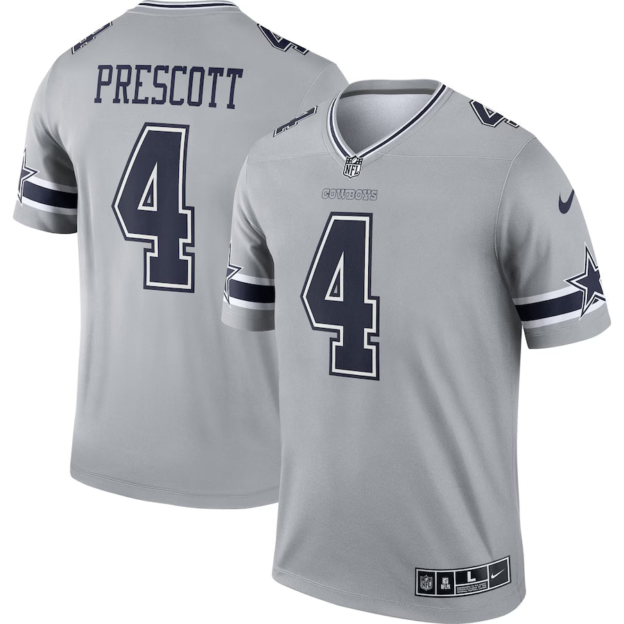 Dak Prescott Dallas Cowboys Inverted Legend Player Performance Top - Gray