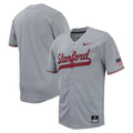 Stanford Cardinal Full-Button Baseball Jersey - Gray
