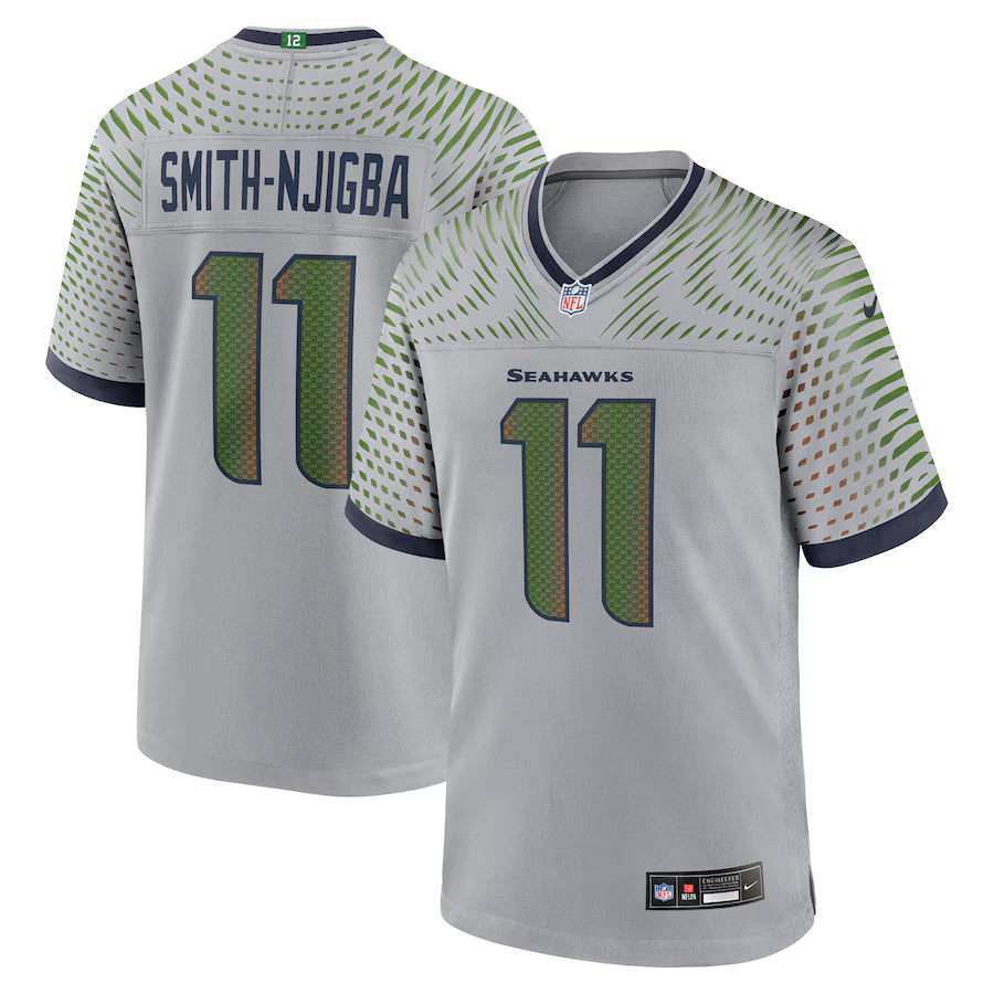 Jaxon Smith-Njigba Seattle Seahawks 2025 Rivalries Collection Game Jersey - Wolf Gray