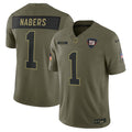 Malik Nabers New York Giants 2025 Salute to Service Limited Jersey - Olive