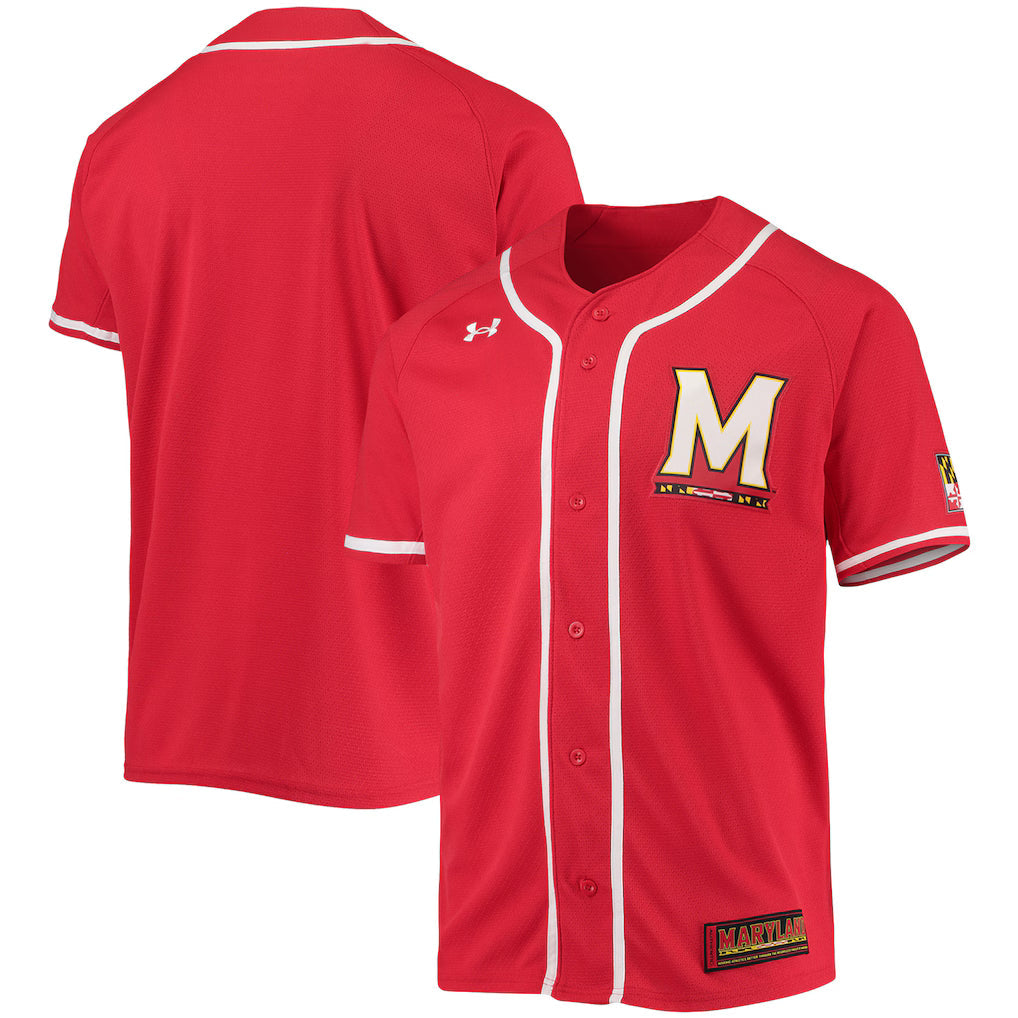 Maryland Terrapins Under Armour Baseball Jersey - Red