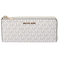 Michael Kors Jet Set Travel Large Logo Quarter Zip wallet Vanilla MK Signature