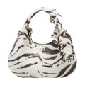 Ganni Women Mini Logo Zebra Hobo Bag