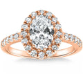 1 1/2Ct Oval Diamond Halo Engagement Ring 14k Gold Lab Grown
