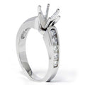 1/2ct Diamond Semi Mount Engagement Ring 14K White Gold Size Selectable