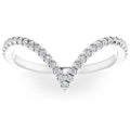 1/4Ct Diamond V Shape Ring Contour Stackable Band in White, Yellow, or Rose Gold