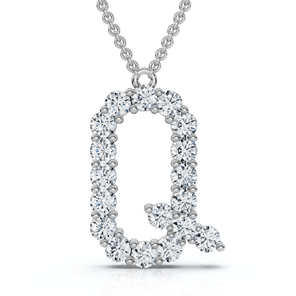 1Ct Diamond Initial "R" Pendant 14k Gold 18" Necklace Lab Grown 5/8" Tall