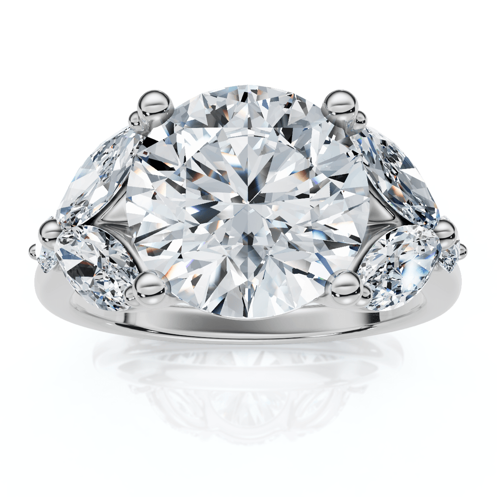 3 3/4Ct Certified Diamond Engagement Ring 14k Gold Lab Grown
