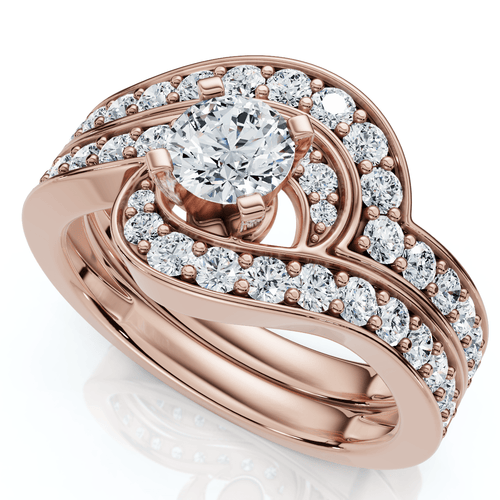 1Ct TW Diamond Engagement Wedding Ring Set 14k or Platinum Gold Lab Grown