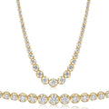 11 1/2Ct Graduated Diamond Tennis Necklace 14k Yellow Gold Lab Grown