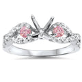 3/8ct Pink Sapphire & Diamond Infinity Ring Setting 14K White Gold Size Selectable