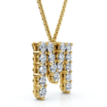 1Ct Diamond Initial "M" Pendant 14k Gold 18" Necklace Lab Grown 5/8" Tall