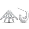 1 Ct Diamond Burst Studs Womens Huggie Earrings 14k White Gold Lab Grown