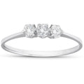 1/5ct 3-Stone Diamond Promise Ring 14K White Gold Size Selectable