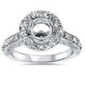 1/2ct Vintage Halo Diamond Ring Setting 14K White Gold Size Selectable