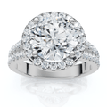 3Ct Diamond Halo Split Band Engagement Ring Lab Grown in White or Yellow Gold