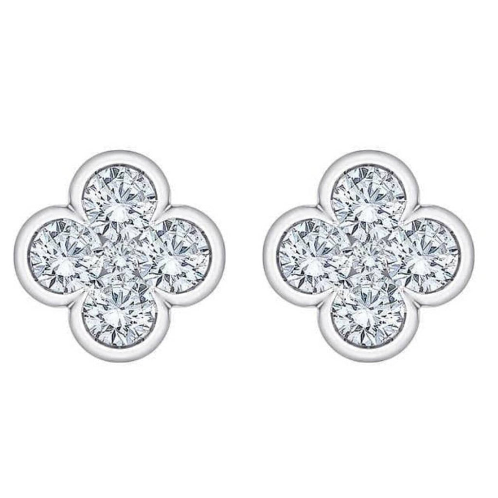 1/2Ct Diamond Bezel Earrings Women's White or Yellow Gold Lab Grown