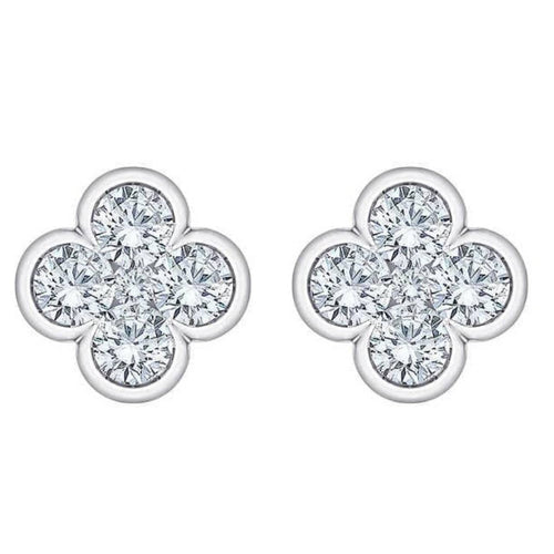 1/2Ct Diamond Bezel Earrings Women's White or Yellow Gold Lab Grown