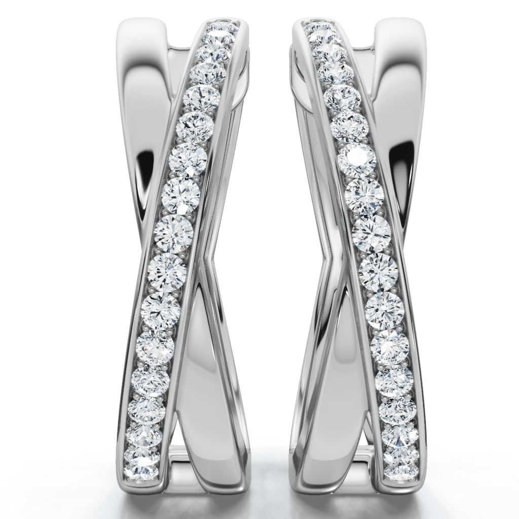 1/2Ct Diamond Hoops 1" Tall 10k Gold Lab Grown EF/VS