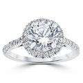Certified 2 1/3Ct Round Diamond Halo Engagement Ring 14k White Gold Lab Grown Size Selectable