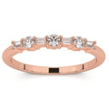 1/4Ct Baguette & Round Diamond Wedding Ring Stackable Band 14k Gold Lab Grown